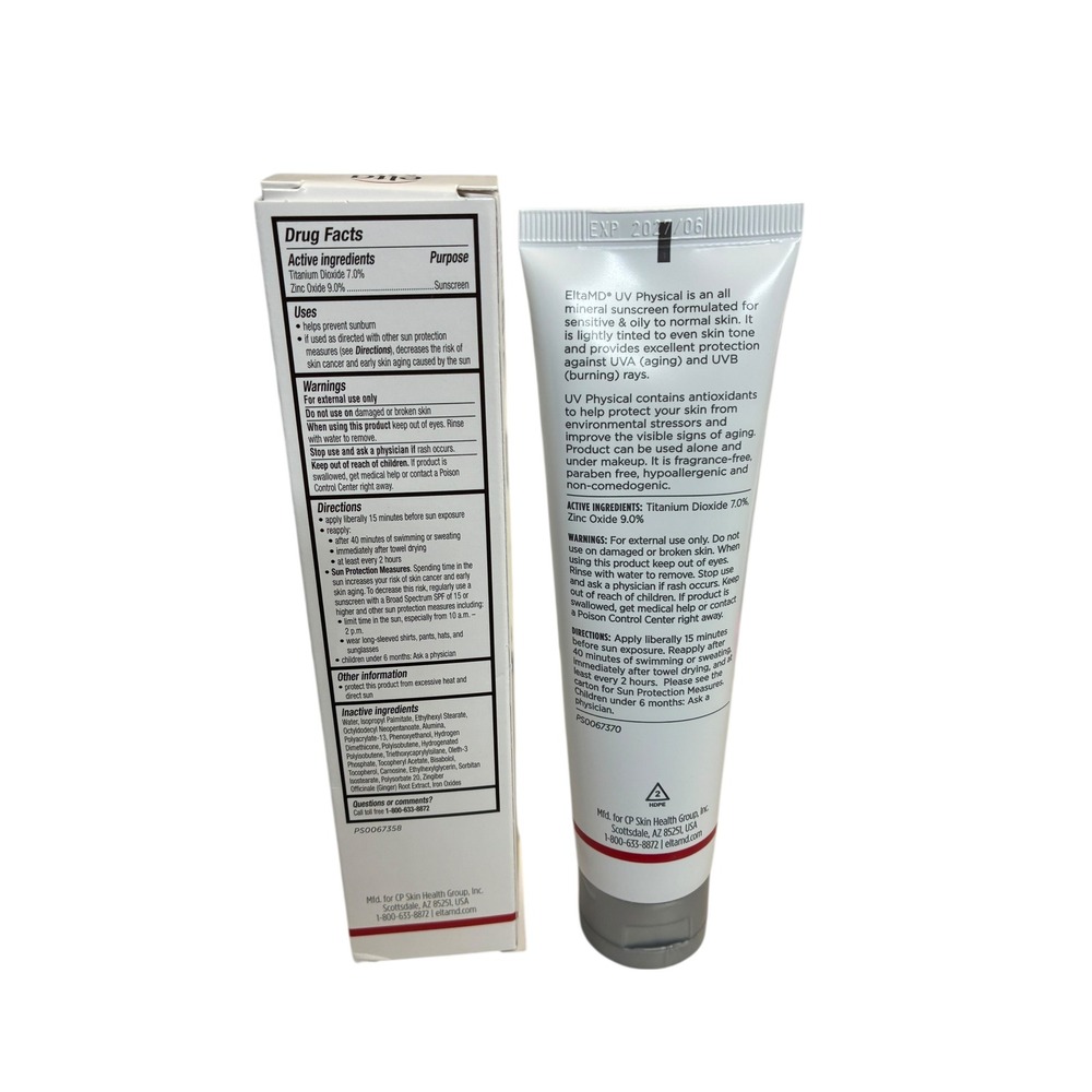 EltaMD UV Physical Tinted Face Sunscreen SPF 41 Broad Spectrum 3 oz Mineral NIB - Picture 2 of 2